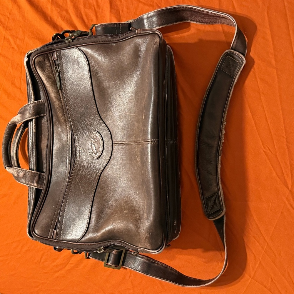 Brown Leather Men's Briefcase Bag